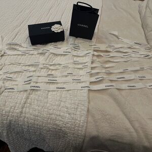 Chanel White Ribbon Set of 8 different lengths and widths